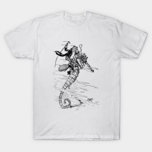 Elegant frog on a racing seahorse T-Shirt